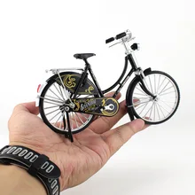 1:10 Mini Model Alloy Bicycle Diecast Finger Mountain Bike Bend Adult Simulation Collection Die Cast Gifts Toys for boys