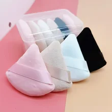 1/2 Pcs Triangle Velvet Powder Puff Flours Mini Face Makeup Sponge Cosmetics Soft Cotton Face Powder Puff Washable Lightweight