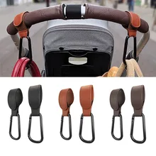 1/2 Pcs pu Leather Baby Bag Stroller Hook Rotate 360 Degree Rotatable Multi-function Stroller 2 in 1 Metal Hook Stand Accessorie