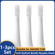 1-3pcs Sonic Electric Toothbrush for XIAOMI T100 Whitening Soft Vacuum DuPont Replacment Heads Clean Bristle Brush Nozzles Head