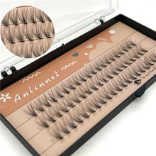 1 Box of 60 Clusters Grafted Eyelashes Personal Eyelash Extension Natural Soft False Eyelashes 0.1 Thickness Makeup Eyelash Tool