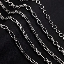 1 Meter Do not fade Stainless Steel oval Chunky Knot Hip hop Punk Chain DIY Jewelry Handmade Necklace Bracelet Chains Supplies