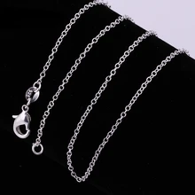 1 PCS 925 Sterling Silver 16/18/20/22/24 Inch Length 1MM Rolo Chain Fashion Necklace For Women Fine Jewelry