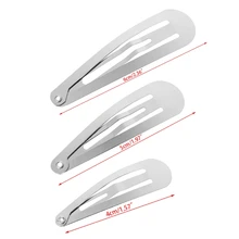 1 Pack 50pcs Silver Tone Snap Hair Clips Craft Bow Headwear Decoration DIY 4/5/6cm Hot