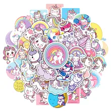 10/20/50/100pcs Cute Cartoon Unicorn Stickers for Laptop Luggage Phone Car Scooter Funny Vinyl Decal for Kids Girl Children Gift