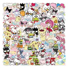 10/50/100pcs Sanrio Cartoon Kawaii Kuromi My Melody Sticker for Scrapbooking Stationery Waterproof for Laptop Kid's Gift