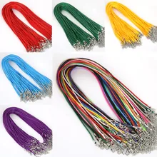 10 Pcs/lot 2 mm Leather Handmade Adjustable Braided Rope Necklaces & Pendant Charms Findings Lobster Clasp String Cord