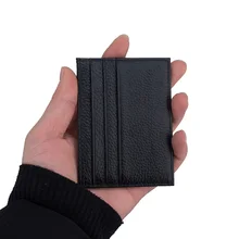 100% Genuine Cow Leather ID Card Holder Candy Color Bank Credit Card Gift Box Multi Slot Slim Card Case