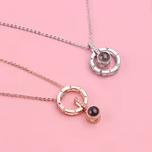 100 Languages I Love You Necklace Love Memory Projection Necklace Pendant Jewelry