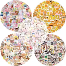 100 kinds of Korean bear kawaii drink stickers waterproof luggage notebook skateboard water cup stickers