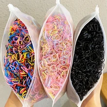 1000Pcs/Pack Colorful Small Disposable Hair Bands Scrunchie Girls Elastic Rubber Band Ponytail Holder Hair Accessories Hair Ties