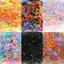 1000pcs/bag Colorful Rings Hairband Rope Silicone Ponytail Holder Rubber Band Scrunchies Tie Gum Girls Hair Accessories
