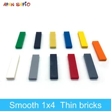 100pcs DIY Building Blocks Thin Figure Bricks Smooth 1x4 Dots Educational Creative Toys for Children Size Compatible With 2431