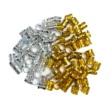 100pcs Mix Silver Golden Plated Hair Ring Braid Dread Dreadlock Hole Micro Beads Adjustable Cuff Clip 8mm Clip Metal Tube Lock