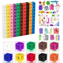 100pcs Numberblocks Multilink Linking Counting Cubes Snap Blocks Teaching Mathematics Toys Stickers Educational Gift for Kids