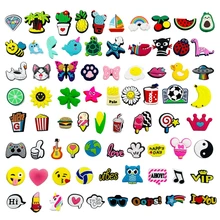 100pcs/Set Cartoon Anime Boys Girls Shoes Accessories PVC Garden Shoe Decorations For Crocs Jibz Charms Kids Birthday Gift
