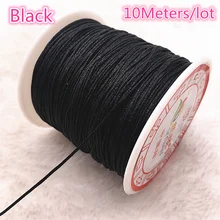 10Meters/lot 0.8/1.0mm Black Nylon Cord Thread Chinese Knot Macrame Cord Bracelet Braided String DIY Tassels Beading Thread