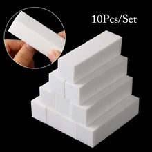 10Pcs White Nail File Block Nail Polisher Sanding Nail Buffer Polishing Blocks Manicure Tools Nail Art Accessories