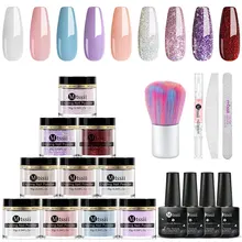 10g Dipping Powder Set Nude Nail Glitter Dipping System Nail Kit For Nail Art Decorations Manicure Natural Dry Without Lamp Cure