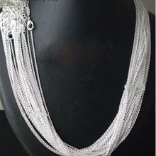 10pcs/lot Pure 925 Silver Necklaces For Women 1mm Link O Chain Long Necklace 16-24 inch Collier Fashion Jewelry Accessories