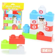 14 Pcs Kids Building Blocks Kit Toddler Basic Blocks Set Large Giant Big Classic Regular Bricks Toys Game for Preschool Ages 2