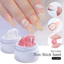 15ML Non Stick Hand Solid Extension Nail Art Gel Clear Nude Pink Take Shaped Gel Rhinestone Glue Gel Easy To Operate Manicure