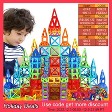184pcs-110pcs Mini Magnetic Designer Construction Set Model & Building Toy Plastic Magnetic Blocks Educational Toys For Kids Gif