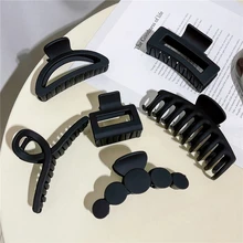 1PC Korean Black Large Hair Claws Elegant Acrylic Hairpins Barrette Crab Hair Clips Headwear for Women Girls Hair Accessories
