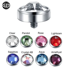 1PC Titanium Microdermal Piercing Surface Internally Threaded Gem Ends Dermal Skin Diver Hide in Medusa Piercing Body Jewelry