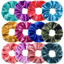 1Pcs Colorful Velvet Scrunchies Leopard Elastic Hair Bands Retro Girls Ponytail Holder Headband Woman's Fashion Hair Accessories
