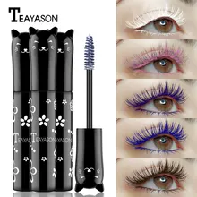 1Pcs Cute Cat Colored Mascara Waterproof Blue White Black Purple Lengthen Eyelashes Colorful Mascara Eyes Makeup For Party Use