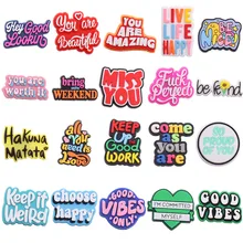 1Pcs English Alphabet Design PVC Inspirational Letters Slippers Shoe Buckles Clog DIY Bands Crocs Charms Jibz Clog Decoration