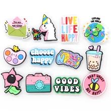 1pc Cute Cartoon VSCO Shoe Charms Buckles Decoration Accessories Fit For Garden Sandals Shoe Kids Favors Party Gifts Croc Jibz