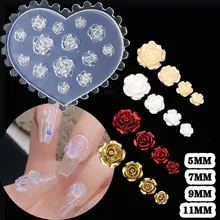 1pc Rose Flower 3D Acrylic Nail Mold Palace Retro Nail Decorations Gemstone DIY Design Silicone Manicure Mold Nail Art