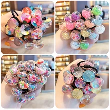 2/10/18 Pcs/Set Baby Girls Cute Quicksand Cartoon Fruit Hair Bands Children Lovely Scrunchies Rubber Bands Kid Hair Accessories