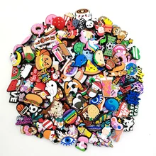 20-500PCS jibz Wholesale Random Cartoon Animal Shoe Charms Decrations For Croc Charms Buckle Kids X-mas Gifts Shoe Accessories