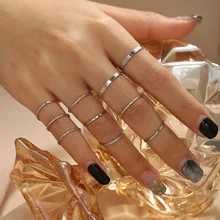 20-Piece Set New Simple Personality Rings Thin Ring Knuckle Ring Index Finger Decorations for Women