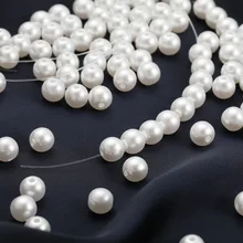 200/pcs Diy Bead Necklace Ear Hanging Women's Jewelry Pearl Material 200 Pcs Per Pack 6mm