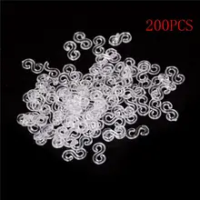 200PCS(10bags) Transparent Loom Rubber Bands Kits S Clips For DIY Loom Bands Bracelet Charms Accessaries