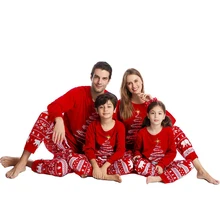 2022 Couples Christmas Family Matching Pajamas Set Red Santa Mother Kids Clothes Christmas Pajamas For Family Clothing Set