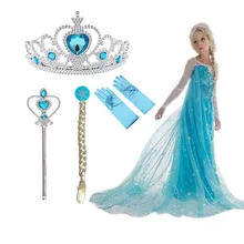 2022 New Elsa Dress Girls Summer Dress Princess Cosplay Costume Dresses For Kids Christmas Birthday Fancy Party Vestidos Menina