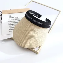 2022 New Summer Helen Kaminski Beach Straw Hat Casquette Femme Wide Brim Empty Top Sun Visor Hats for Women Sunshade Bonnet