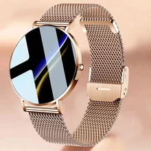 2022 New Ultra Thin Smart Watch Women 1.36" AMOLED 360*360 HD Pixel Display Always Show Time Call Reminder Smartwatch Ladies+Box