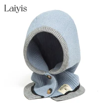 2022 Warm Ring Scarf Balaclava Hat Women Winter Knitted Cap Pullover Lady Woolen Yarn Beanie Outdoor Snood Collar Muffler New