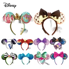 2023 Disney Mickey Ears Headband Firework Headband with Jack Pumpkin King Cosplay Hairband Disneyland Letter Headband Gift