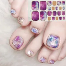 22Tips/Sheet Toenail Sticker Full Cover Waterproof Non-toxic Sticker Foot Toenail Tablets Nail stickers DIY Nail Art Tool
