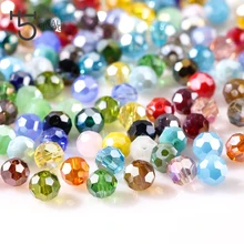 3 4 6 8mm Czech Round Spacer Glass Beads For Jewelry Making Diy Accessories Colorful Faceted Crystal Beads Wholesale Z174