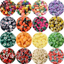 30/50/100Pcs 10mm Polymer Clay Beads Mixed Fruit Clay Loose Beads For Jewelry Making DIY Bracelet Necklace Earrings Accessories