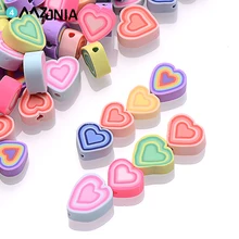 30/50pcs Colorful Melaleuca Heart Shape Clay Beads Polymer Clay Spacer Beads For Jewelry Making Diy Bracelet Necklace Handmade