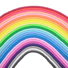 350Pcs/lot 6mm Flat Round Polymer Clay Beads Handmade Heishi Loose Spacer Beads for Jewelry Making DIY Bracelet Necklace Supplie